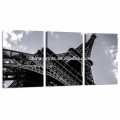 Ilustraciones de la impresión de la imagen de la torre Eiffel / arte blanco y negro de la pared de la lona de la señal de París / pintura de la lona del paisaje urbano Venta al por mayor
